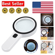 Large Handheld Magnifying Glass with 12 LED Lights - Ideal for Reading  Crafts