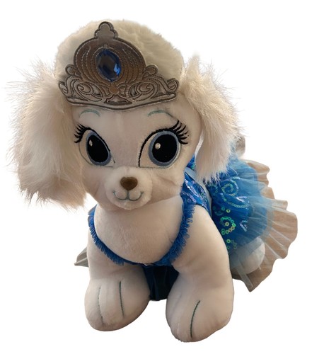 Build A Bear Disney Princess Palace Pet Cinderella White Poodle Dog Dress Crown