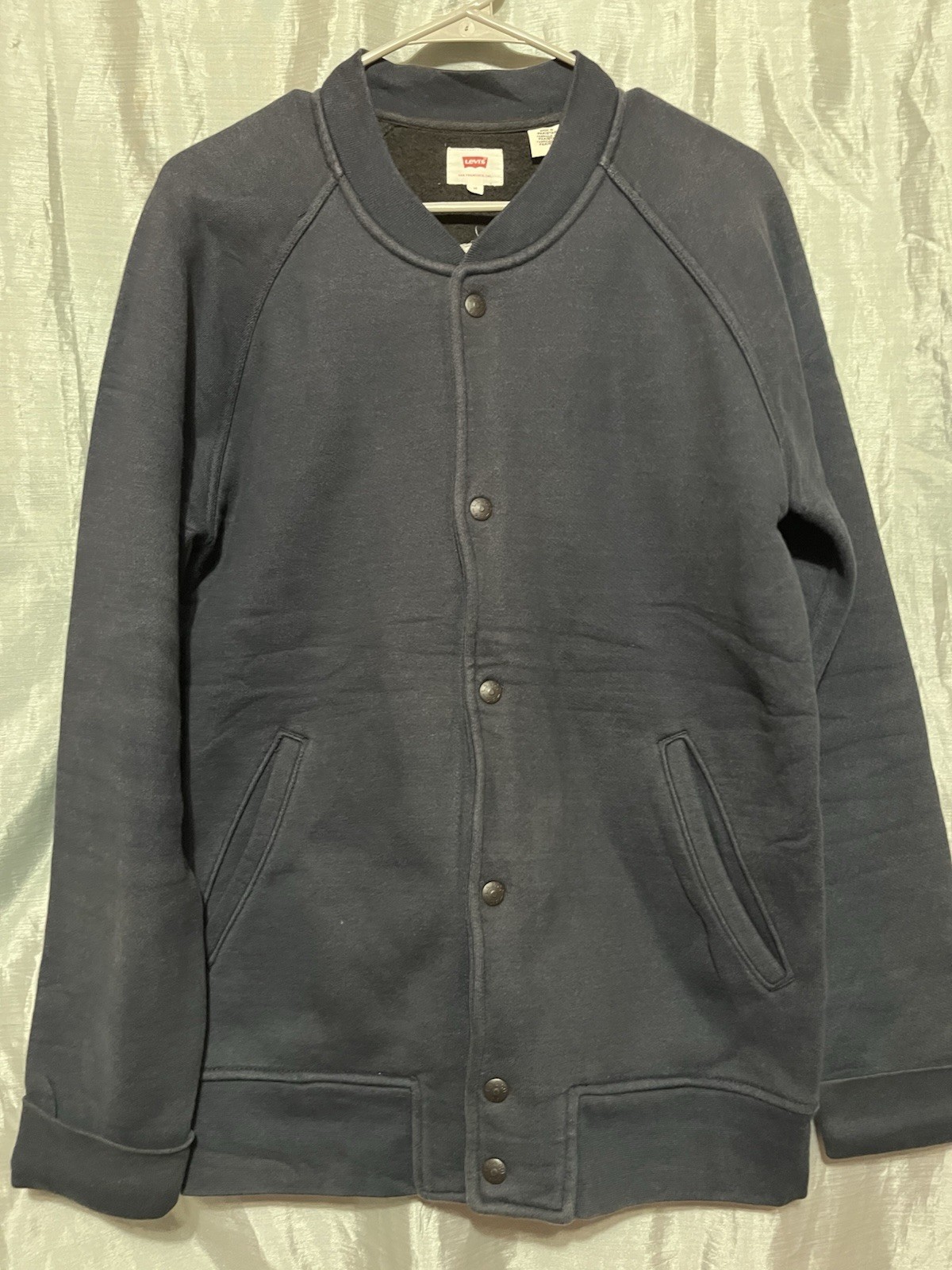 Levi's Dark Gray Varsity Snap Button Embroidered … - image 2