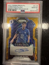 Christian Pulisic 2021-22 Panini Prizm PL Gold Wave Auto #S-CP PSA 10