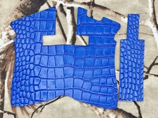 custom rubberized Blue Faux Gator Skin grip tape overlay for Glock 43X, 48