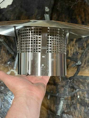 Universal Edelstahl Regenkappe Schornsteinabdeckung 6" mit verstellbarem Band & Netz - Bild 3 von 6