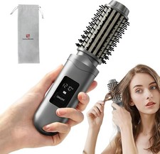 Cordless Hair Straightener Brush, Mini Hair Curling Iron Brush with 3 Temprature