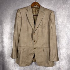 Ermenegildo Zegna Sport Coat Wool Houndstooth Neiman Marcus 54R IT 44R Brown