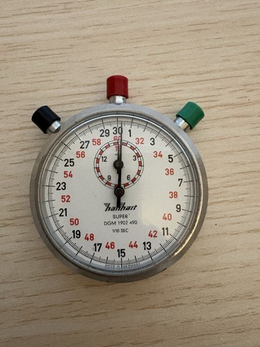vintage Working Hanhart Super (DGM 1902 490) stopwatch made In Germany 1/10th