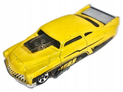 '49 DRAG MERC, JEGS, Hot Wheels 2010, Mattel Die cast, Żółty 1:64, Resoraki