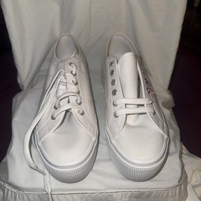 Superga 2790 Unisex White Leather Cotu Nappa Low Top Platform Sneakers 6.5