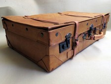 KOFFER Reisekoffer ANTIK Lederkoffer RARITÄT Leder OLDTIMER Cabrio DEKO XL 4195