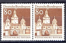 498 Bauwerke gro&szlig; 80 Pf waag. Paar ** postfrisch