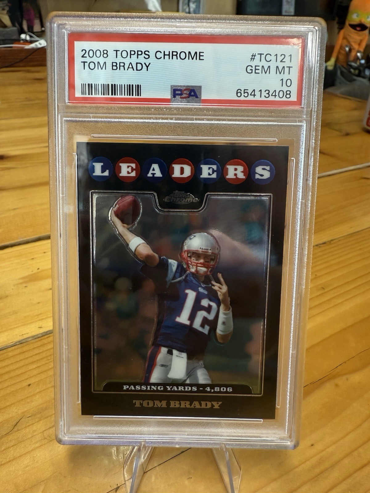 Tom Brady #TC121 Football Cards 2008 Topps Chrome trading card — raw and PSA graded price guide