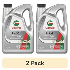 2 PACK Castrol GTX Full Synthetic 5W-20 Motor Oil, 5 Quarts