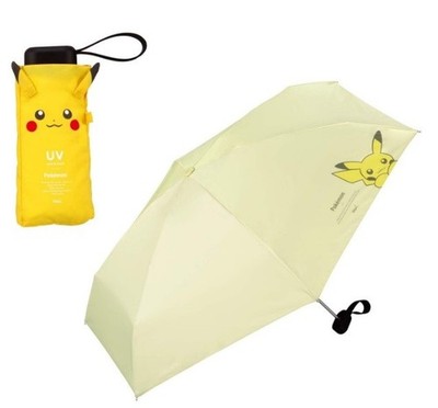 Pokemon Folding umbrella pikachu yellow Sunshade Rain or shine  Wpc. Japan