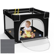 Portable Baby Playpen with Mat, Indoor/Outdoor Safety Play Yard, 36x36