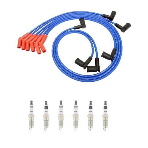 NGK Wire Set & 6 Iridium IX Spark Plugs Kit for E-Series F-Series 4.2 V6 Vin 2