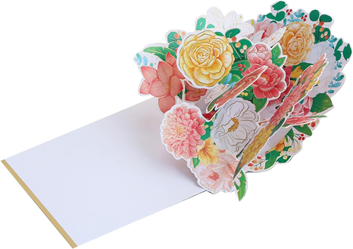 Half‑Masked Floral Bloom 3D Pop Up Greeting Card