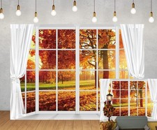 Fall Windows Backdrop Autumn Forest Maple Leaves Natural Scenery Background