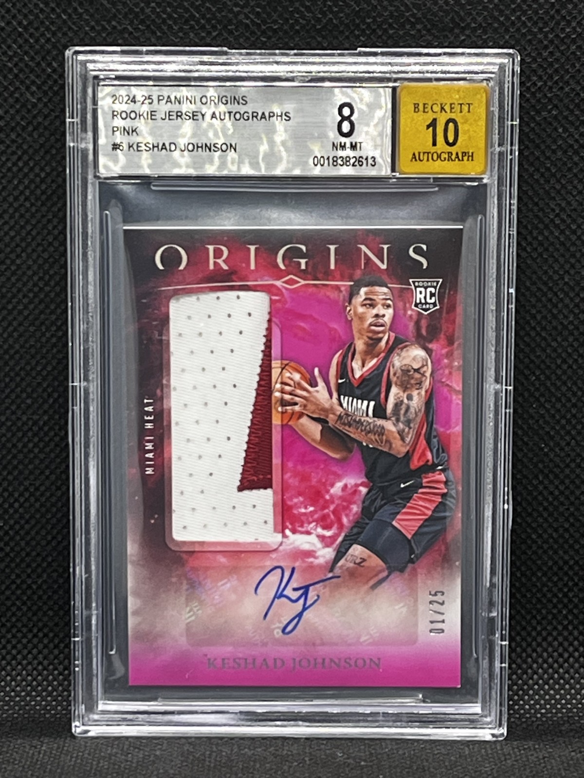 2024 Keshad Johnson RPA Panini Origins - #RJA-KJH Miami Heat 01/25 BGS 8 10
