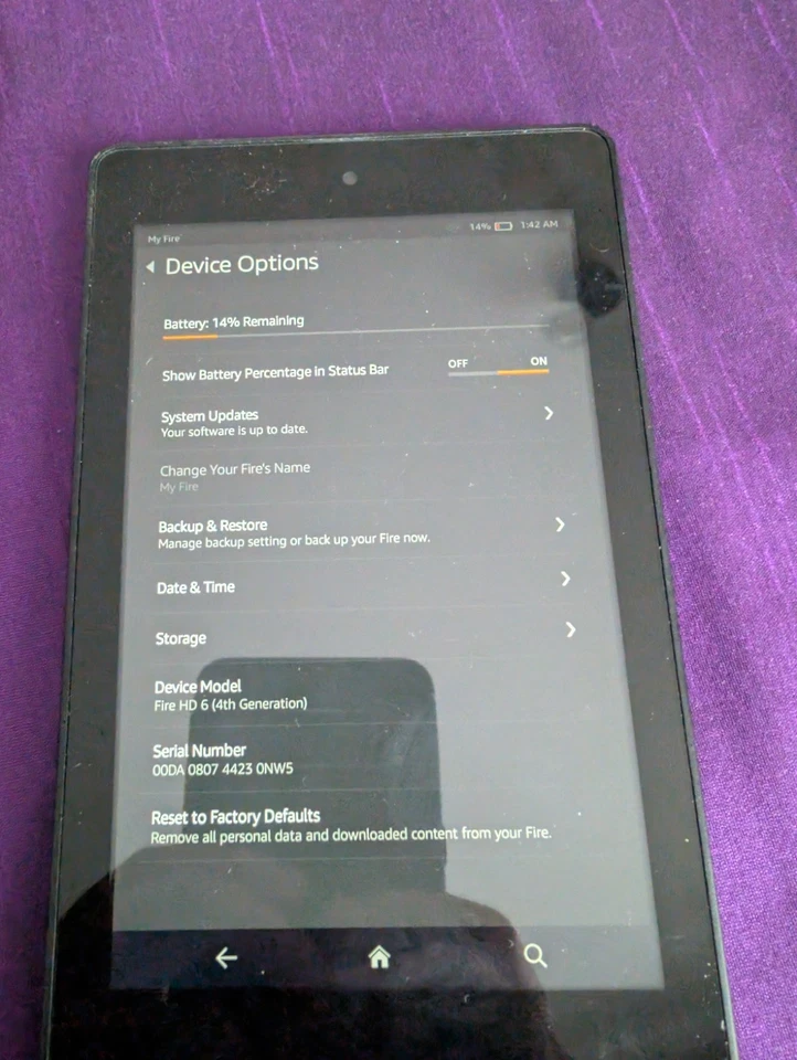 Amazon Fire HD 6 (4th Generation) Wi-Fi, ones red description - Image 3 of 4