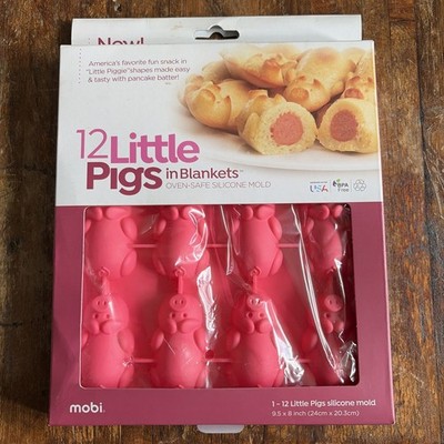 Mobi 12 Little Pigs In A Blanket Silicone Mold Oven Safe hot dogs Pancake Batter