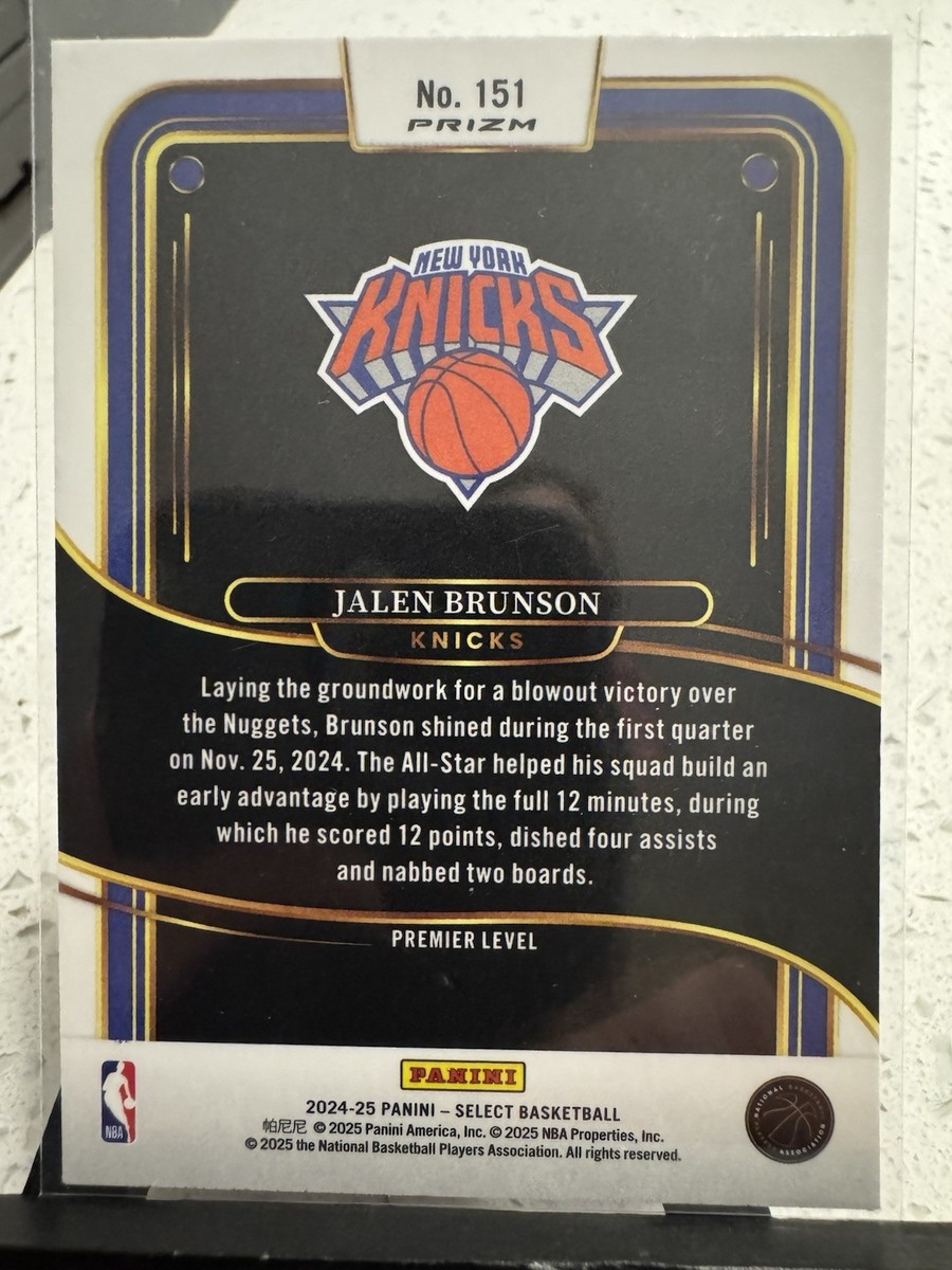 2024-25 Panini select 151 Jalen Brunson Purple White Green Prizm