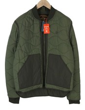 SUPERDRY Military Lined Men Jacket M Green Quilted Insulated Pockets Bomber *