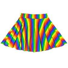 Kids Girls Rainbow Skater Skirt Multi Color Ballet Dance Summer Wear Tutu Skirt