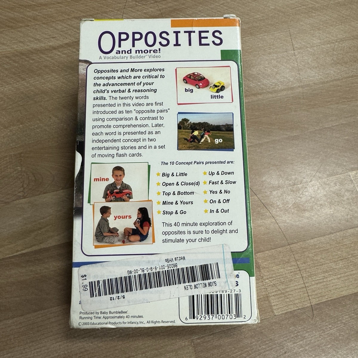 Opposites and More - DVD By Bumblebee Kids Pre-owned | eBay