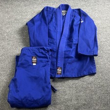 Fuji BJJ Judo Tradizionale Gi Kimono Set Uomo Blu Medio Giacca Pantaloni Uniforme