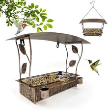 Bird Feeders House for Outdoors Hanging,Large Capacity Metal Wild