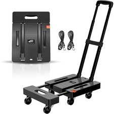 Folding Hand Truck, 500 LB Heavy Duty Cart, with 6 Wheels 2 Elastic Ropes