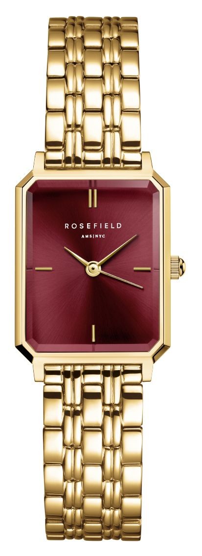 Rosefield Octagon XS (19.5mm) Burgundy Dial / Gold-Plated Stainless OBGSG-O83