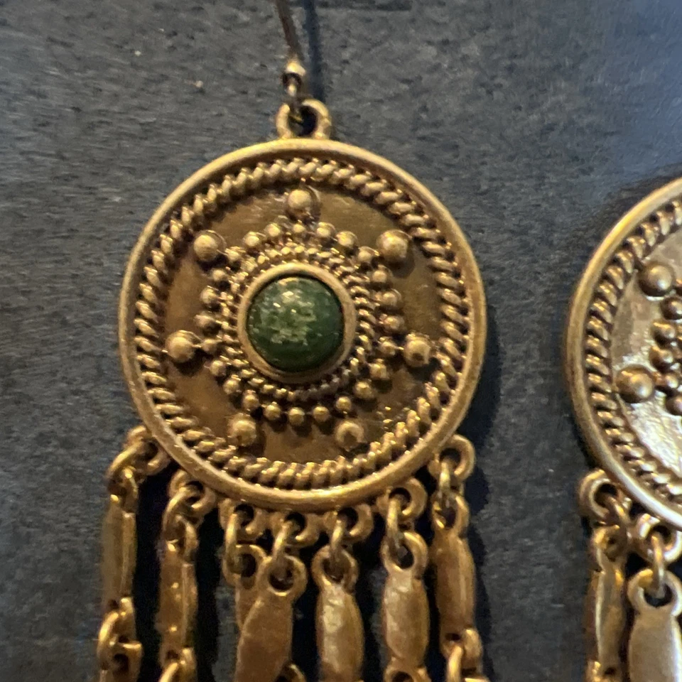 ¡Nuevo! Marca de la suerte! Pendientes colgantes mujer joyería regalo color dorado Foto 2 de 3