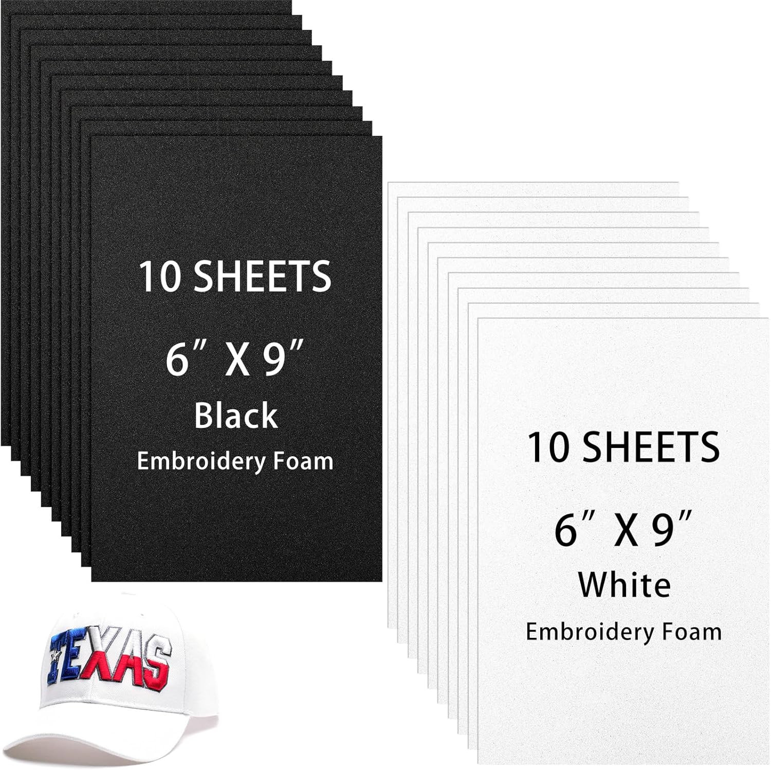 20 Pcs 3mm Embroidery Foam EVA Foam Sheets for 3D Embroidery Arts and Crafts, DI