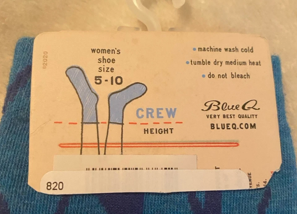 Calcetines I Like Spooky Sh*t para mujer azules Q talla 5-10, algodón peinado suave, nuevos. Foto 4 de 4