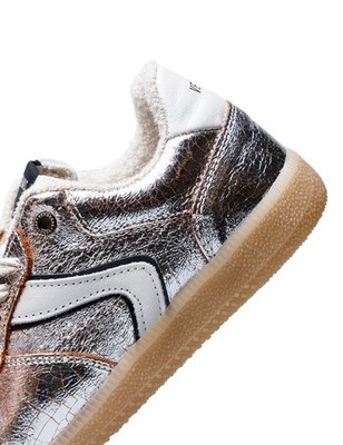 Verbenas Spain Sneakers Silver US 9 NEW Crackle Metallic Faux