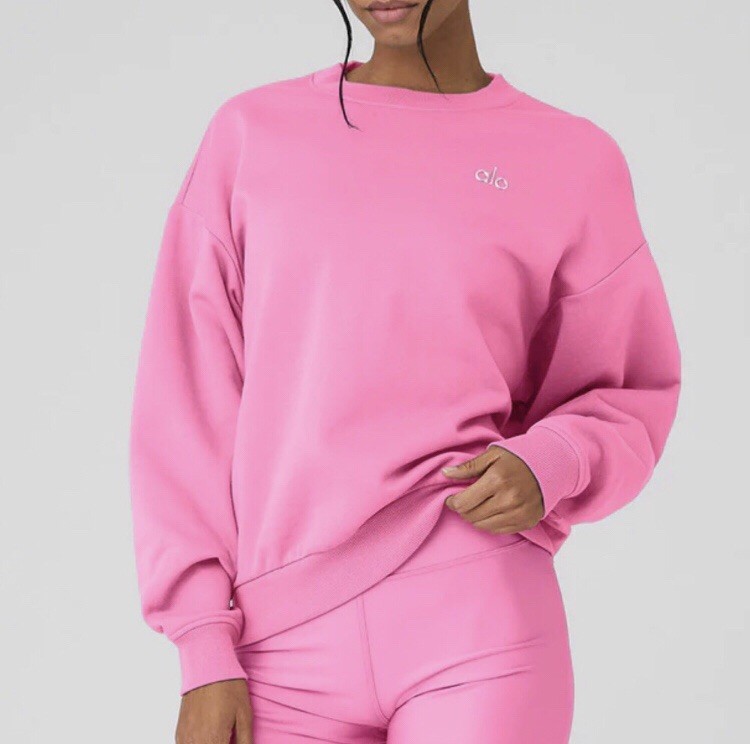 Alo Yoga Accolade Crew Neck Pullover Paradise Pink S | eBay