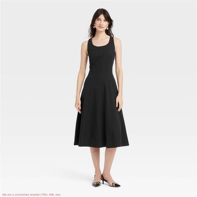 Women's Corset Midi A-Line Dress - A New Day Black SIZE 8 *SEE DEAL!!!*