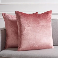 Home Collection Davina Pink Viscose 22-inch Square Set of 2 with Insert Pillo...