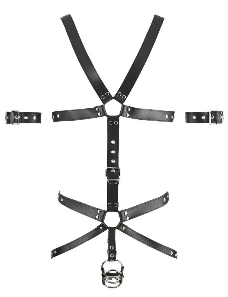ZADO Leder Herren Harness - verstellbarer Einteiler mit Lederriemen für Männer - Bild 3 von 4