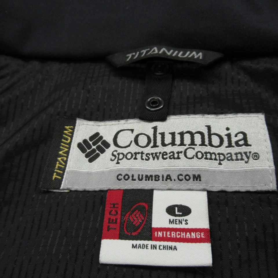 Chaqueta Columbia Titanium Para Hombre Grande Negra Impermeable Intercambio Con Capucha Cremallera Completa Foto 4 de 4