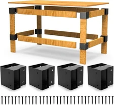 Heavy Duty Workbench Bracket Kit, 8 PCS Workbench Corner Brackets, 3-Way Righ...