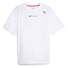 PUMA F1 Statement Graphic Crew Neck Short Sleeve T-Shirt Mens White Casual Tops