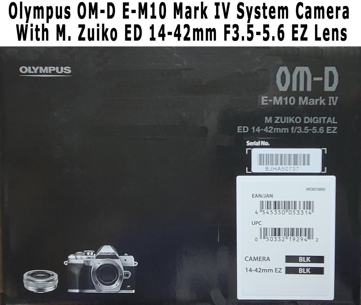 Olympus OM-D E-M10 Mark IV 20.3MP Mirrorless Camera - Black