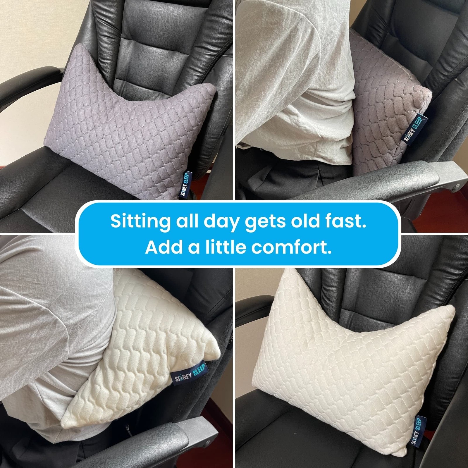 Sidney Sleep Mini Travel Size Neck Pillow - Knee, Back Lumbar and Support - S...