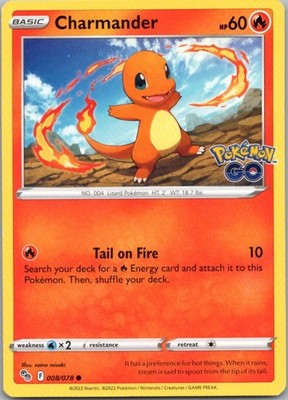Charmander Common Pokemon GO 008/078 NM