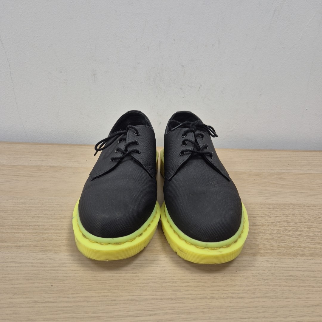 Dr Martens 1461 Ajax Neon Green Sole Black Canvas Oxford Shoes