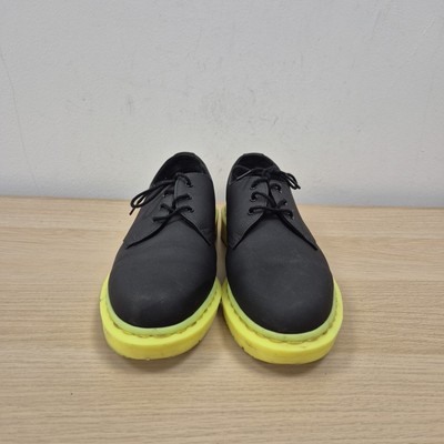 Dr Martens 1461 Ajax Neon Green Sole Black Canvas Oxford Shoes