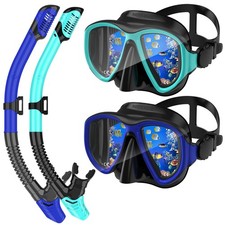 Snorkeling Gear for Adults, Dry Top Snorkel Mask Set 2 Pack Scuba Diving Mask Sn