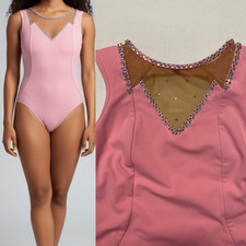 Five 5 Dance convention contemporary pink mesh leotard SA-Small adult