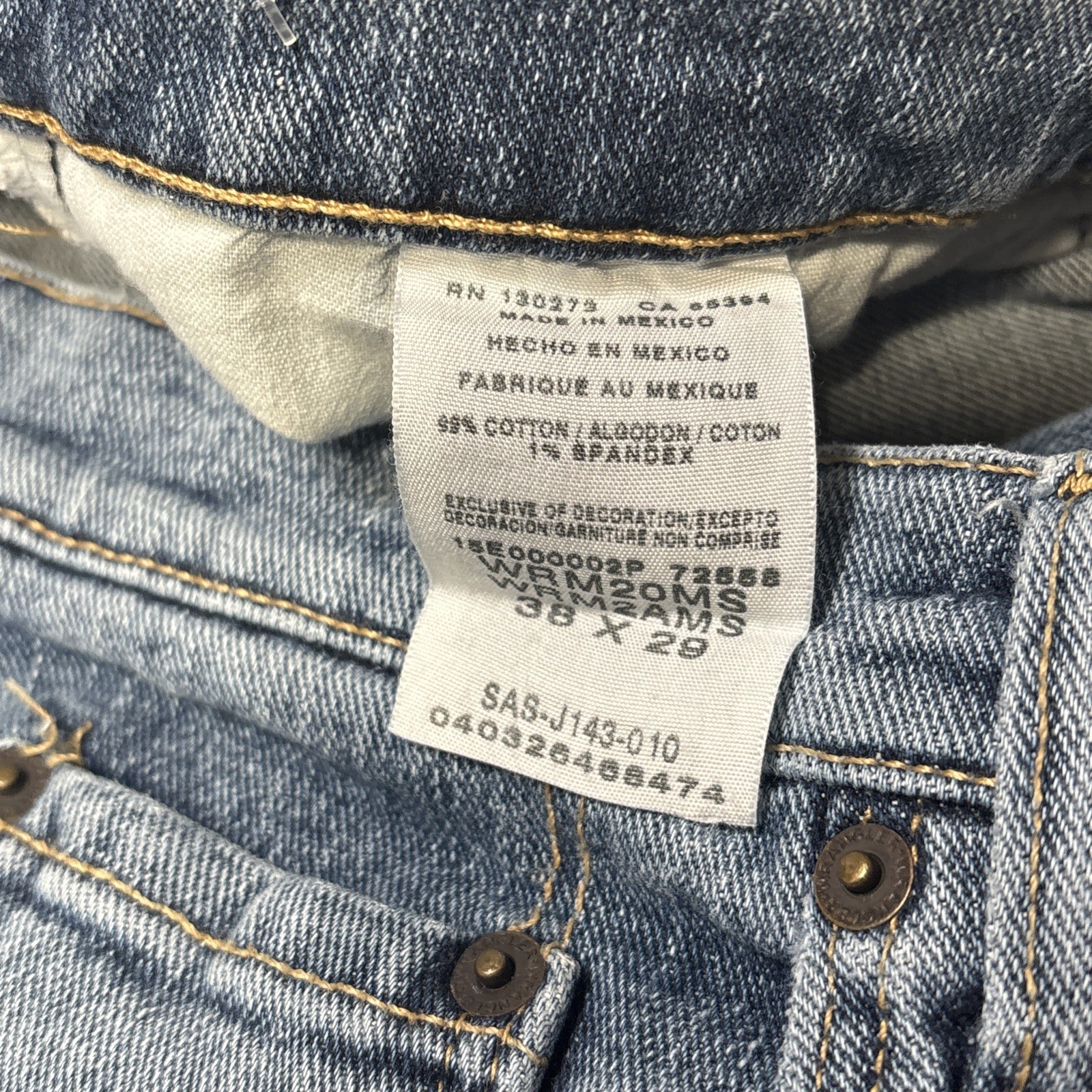 Wrangler Reserve Jeans Mens 38x29 (36x28) Advanced Comfort Straight Leg Stretch - View 5